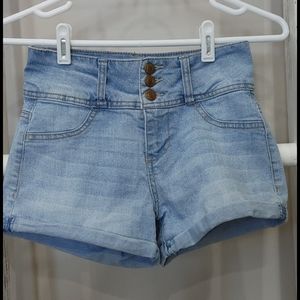Light wash jeans shorts